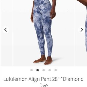 Lululemon Align Diamond Dye Blue size 4 28”